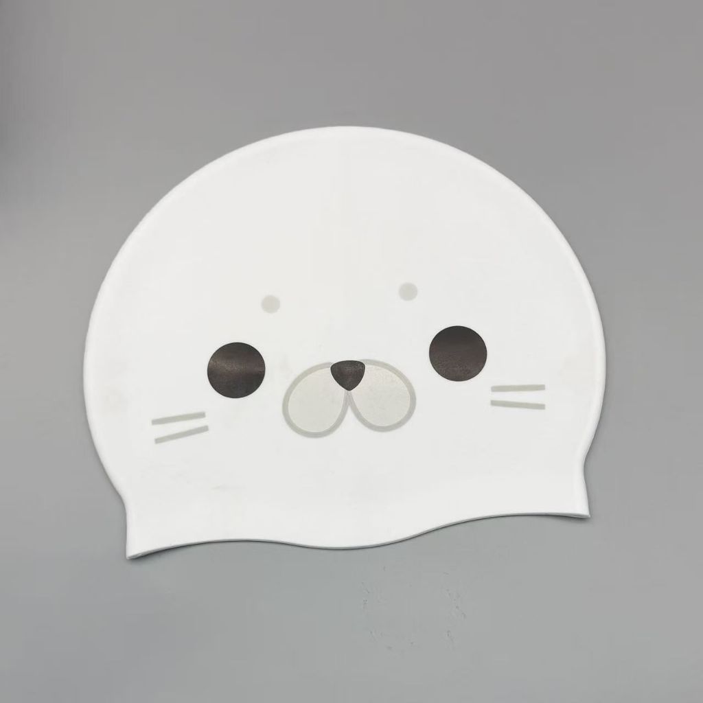 Creative Silicone Swim Cap, Funny Cartoon Silicone Swim Cap, Cute Animal Printed Waterproof Swimming Hat