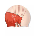 Funny Bald Head Silicone Swim Cap with Sparse Hair Strands | Unisex Adult Waterproof Novelty Swimming Hat for Pool Beach Party