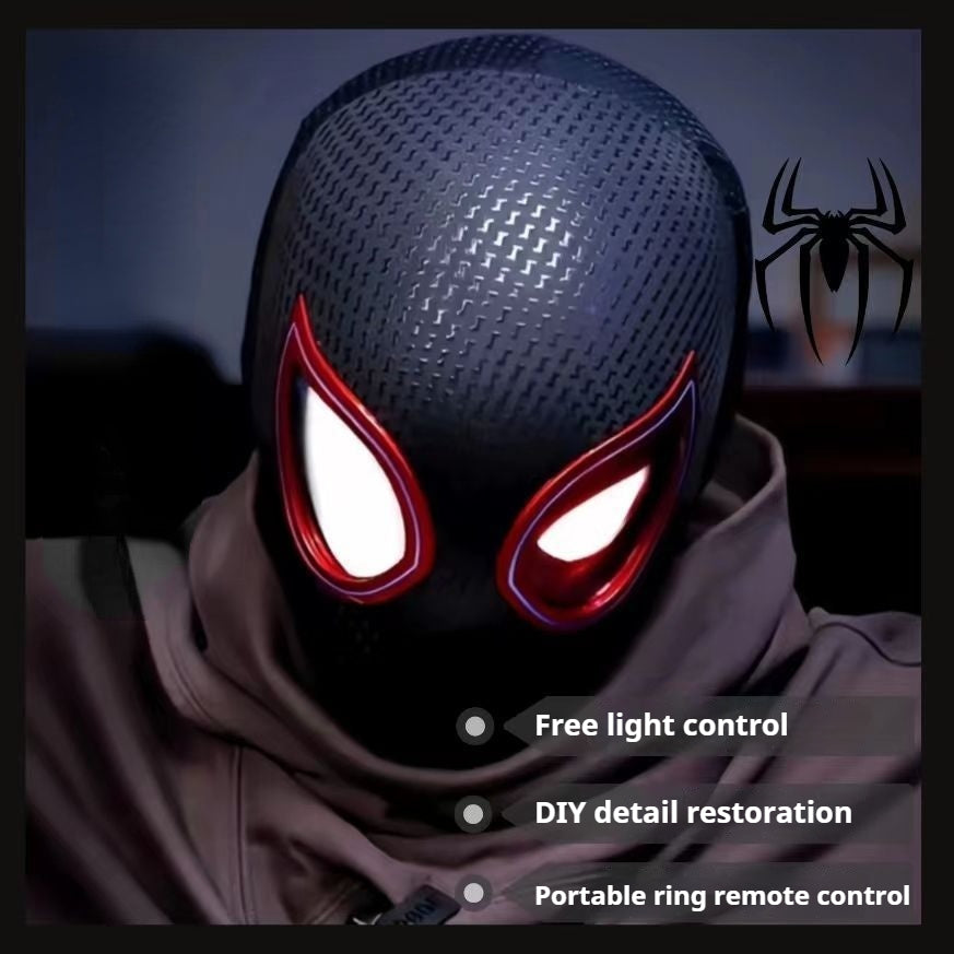 Sci-Fi Electric Blink Head Mask with Movable Light-Up Eyes | Remote Control Cosplay Full Head Helmet for Halloween Party