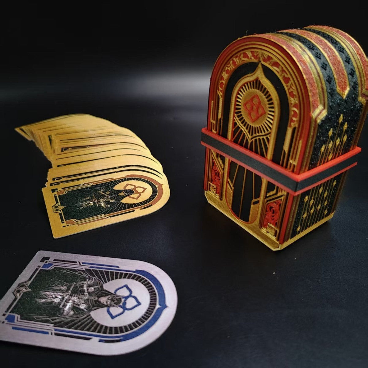 3D Printed Card Storage Box, PLA Material, Action Game Style Deck Holder for Playing Cards, Collectible Card Organizer
