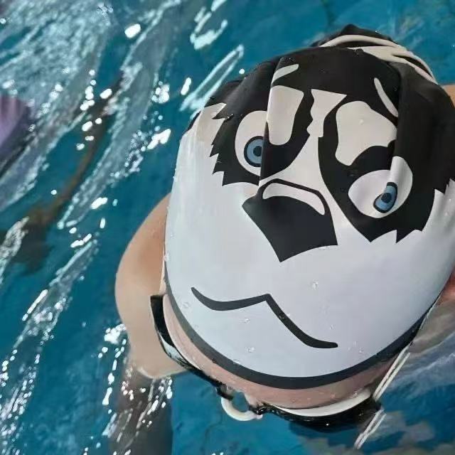 Creative Silicone Swim Cap, Funny Cartoon Silicone Swim Cap, Cute Animal Printed Waterproof Swimming Hat