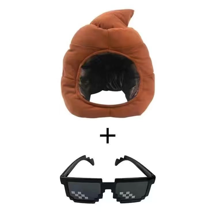 Funny Poop Emoji Head Mask, Halloween Full Head Cosplay Hat, Party Novelty Costume Headwear