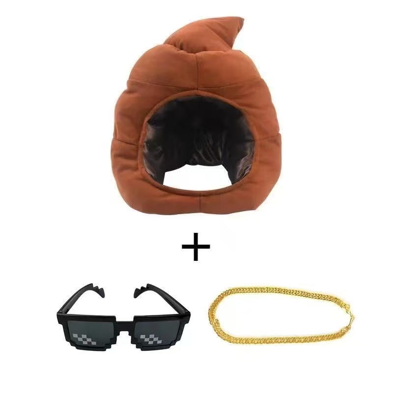 Funny Poop Emoji Head Mask, Halloween Full Head Cosplay Hat, Party Novelty Costume Headwear
